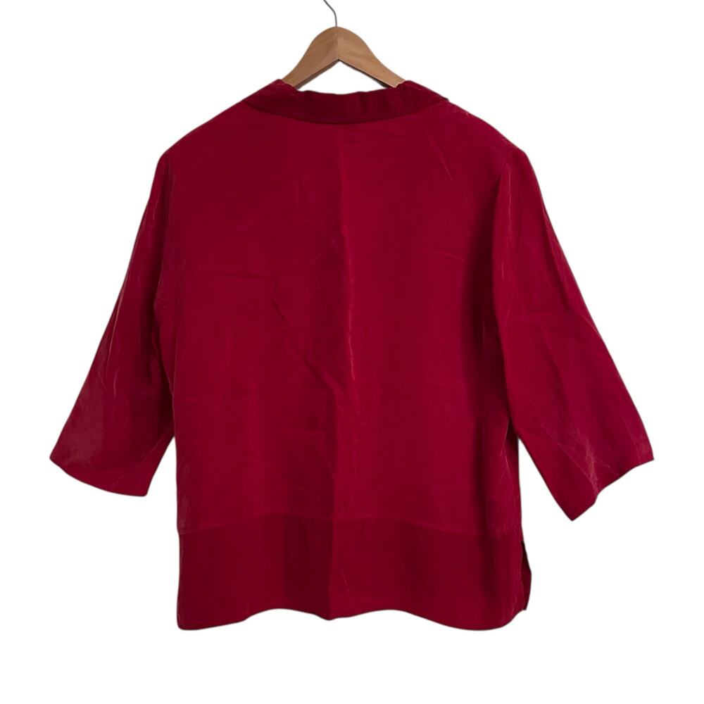 Vintage Rabbit Rabbit Rabbit Cold Rayon One Button Shirt Jacket Top Sz 16 - Picture 4 of 5